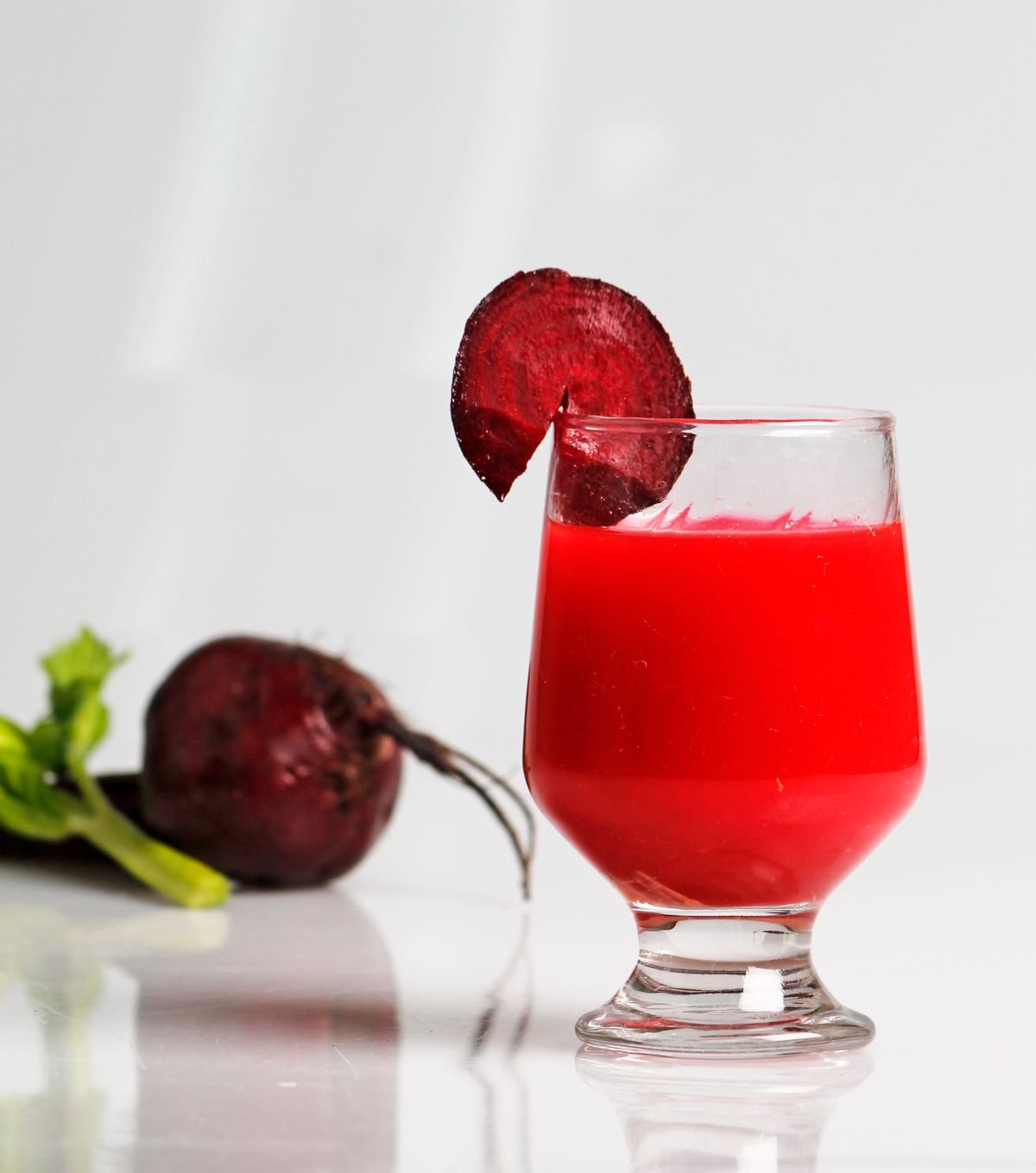 A glass of beetroot juice, a natural source of dietary nitrate